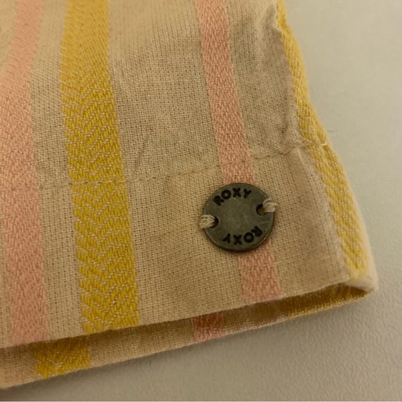 NWT Roxy Medium Handmade Life Yellow Pink Striped Shorts - Picture 14 of 14